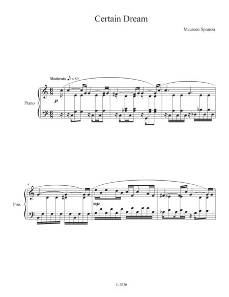 Free Sheet Music Certain Dream