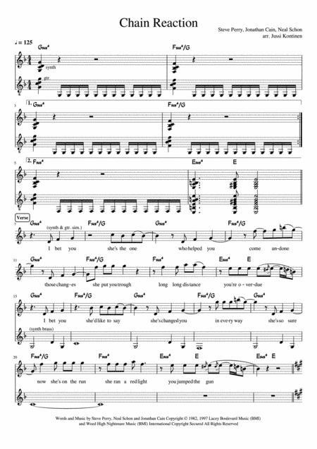 Free Sheet Music Chain Reaction Journey