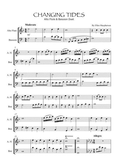 Free Sheet Music Changing Tides Alto Flute Bassoon Duet