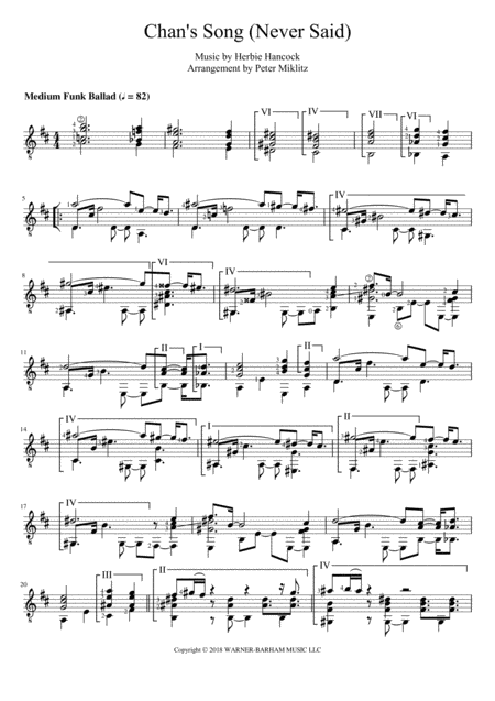 Chans Song Never Said Sheet Music