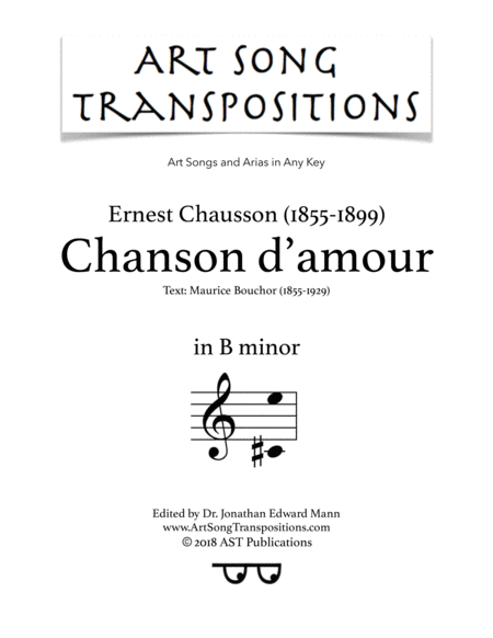 Free Sheet Music Chanson D Amour B Minor