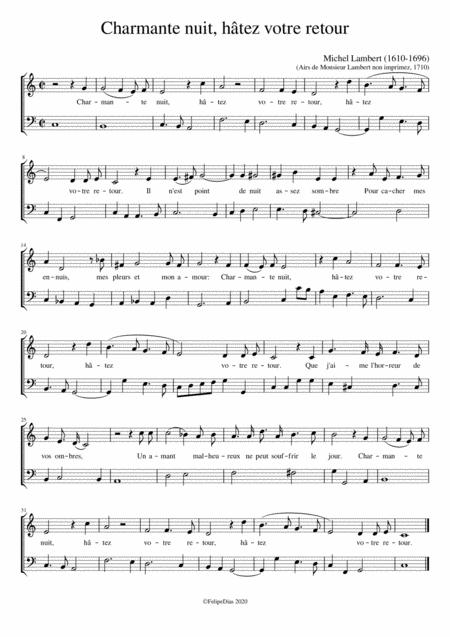 Charmante Nuit Htez Votre Retour Sheet Music