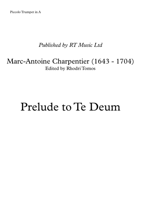 Free Sheet Music Charpentier Prelude To Te Deum Solo Trumpet Parts