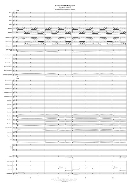 Chevalier De Sangreal Da Vinci Code Hans Zimmer Sheet Music