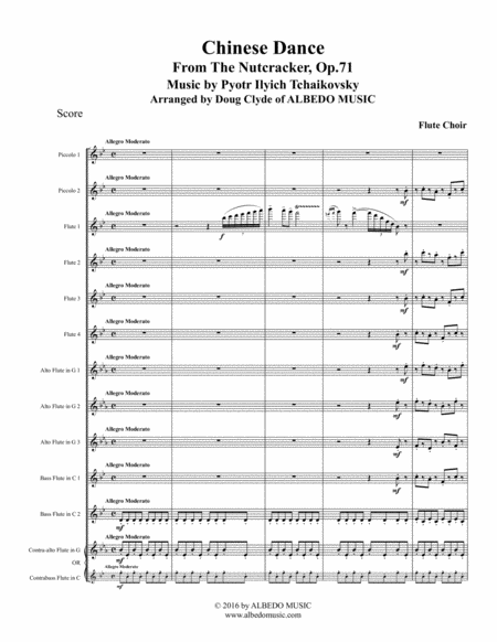 Free Sheet Music Chinese Dance From The Nutcracker For Flute Choir