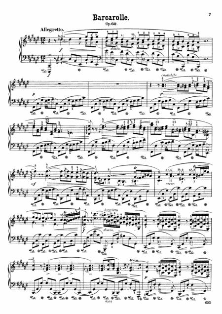 Chopin Barcarolle In F Major Op 60 Complete Version Sheet Music