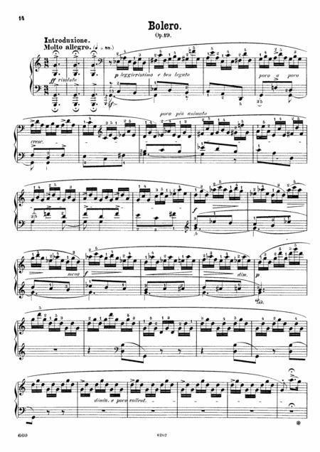 Free Sheet Music Chopin Bolero In A Minor Op 19 Complete Version