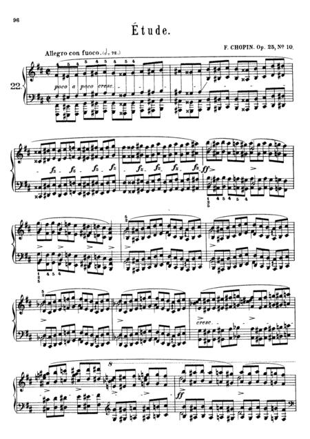 Chopin Etude In B Minor Op 25 No 10 Original Complete Version Sheet Music