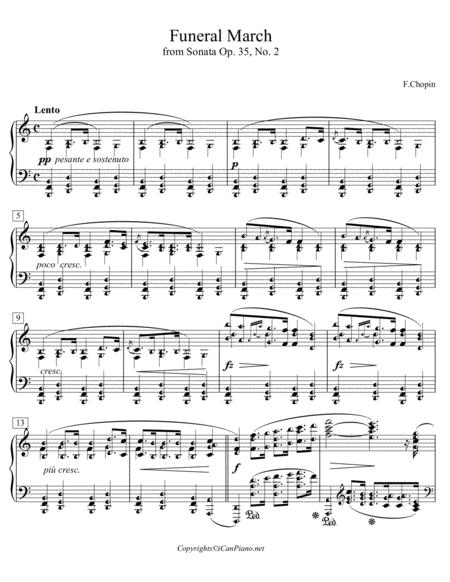Free Sheet Music Chopin Funeral March Icanpiano Style