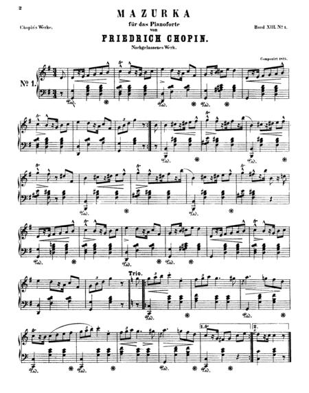 Chopin Mazurka In G Major No 1 Kkiia Original Version Sheet Music