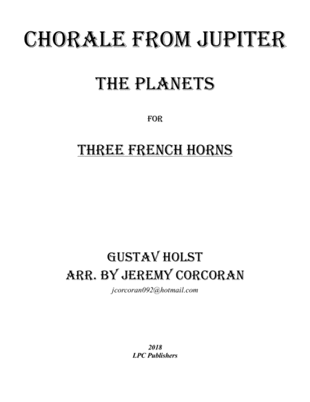 Chorale From Jupiter For French Horn Trio Sheet Music