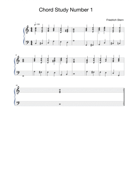 Free Sheet Music Chord Study Number 1