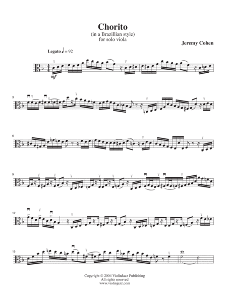 Chorito Solo Viola Sheet Music