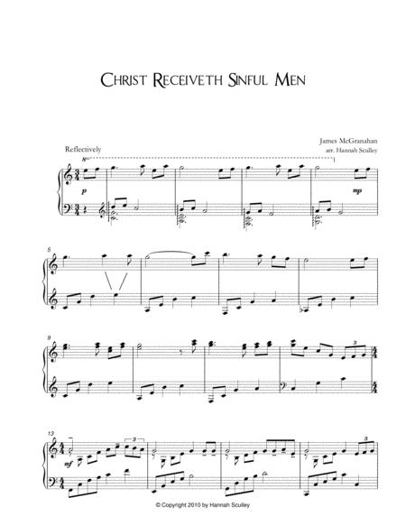 Free Sheet Music Christ Receiveth Sinful Men