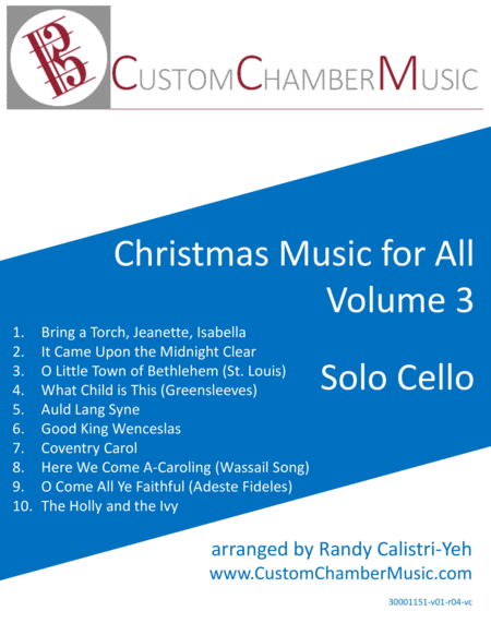 Christmas Carols For All Volume 3 For Cello Solo Sheet Music