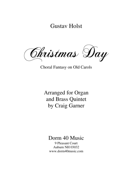 Free Sheet Music Christmas Day Choral Fantasy On Old Carols For Organ And Brass Quintet