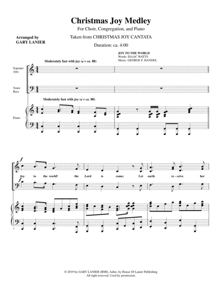 Christmas Joy Medley Satb Choir With Piano Includes Score Choir Part Sheet Music