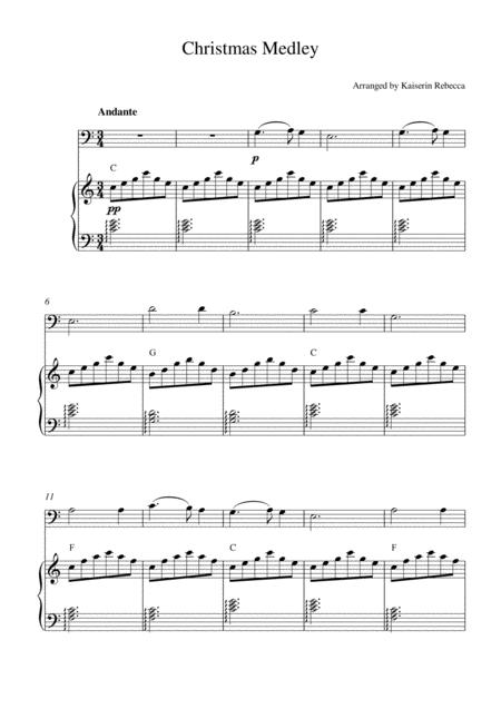 Free Sheet Music Christmas Medley For Cello Solo And Piano Accompaniment With Chords