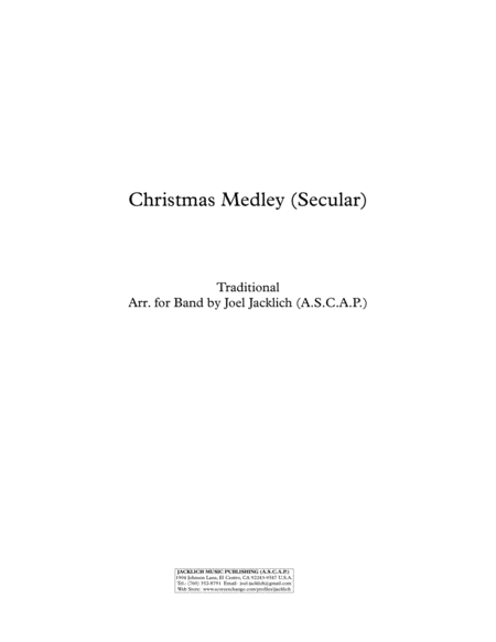 Christmas Medley No 1 For Band Sheet Music