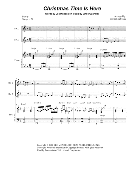 Christmas Time Is Here For Three Flexible C Instruments Sheet Music