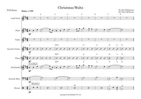 Christmas Waltz Male Vocal With Small Ensemble In D Sheet Music