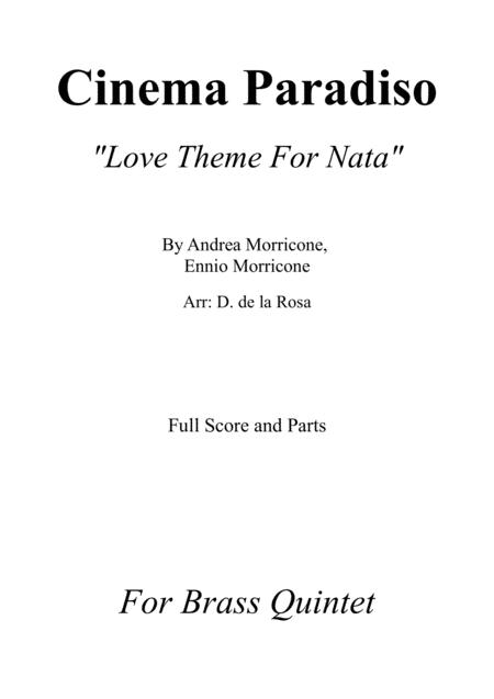 Free Sheet Music Cinema Paradiso Love Theme For Nata E Morricone For Brass Quintet Full Score And Parts