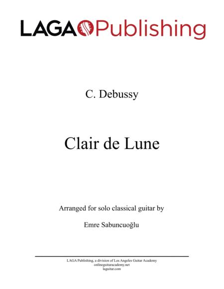 Free Sheet Music Clair De Lune By C Debussy For Solo Classical Guitar