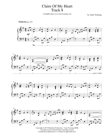 Claire Of My Heart Sheet Music For Piano Sheet Music