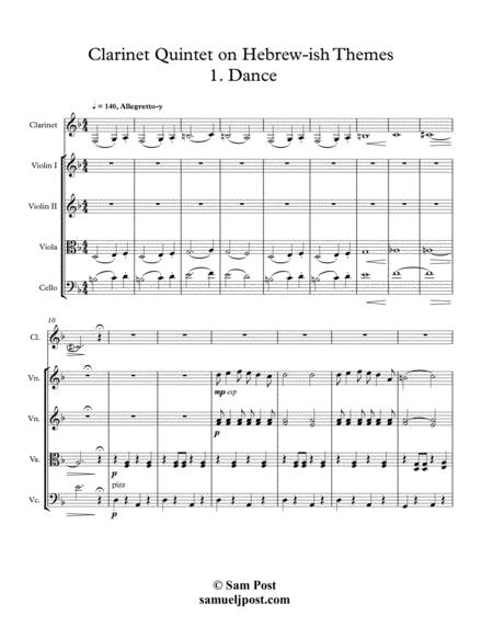 Clarinet Quintet On Hebrew Ish Themes Op 50 Sheet Music