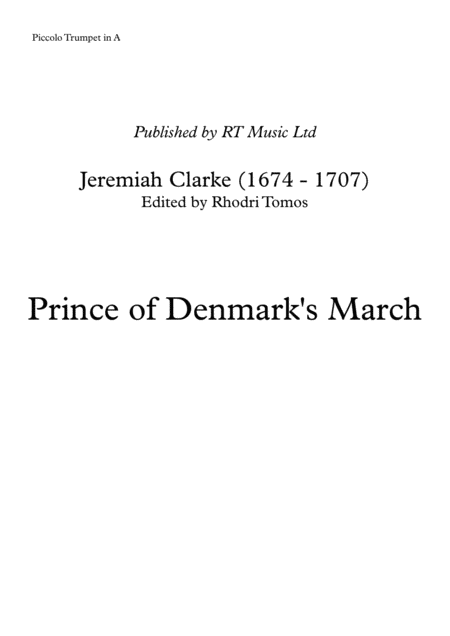 Clarke Prince Of Denmarks March Solo Trumpet Parts Sheet Music