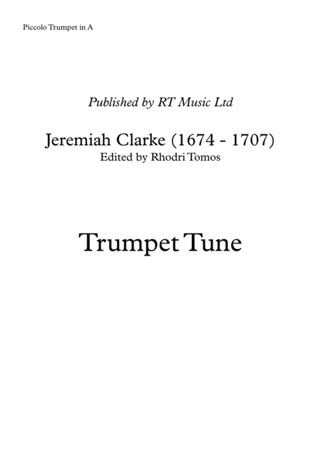 Free Sheet Music Clarke Trumpet Tune Solo Trumpet Parts