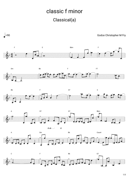 Free Sheet Music Classic F Minor