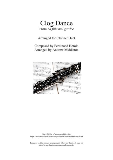 Clog Dance Arranged For Clarinet Duet Sheet Music