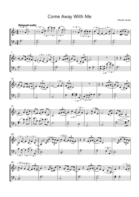 Come Away With Me For Violin And Cello Sheet Music