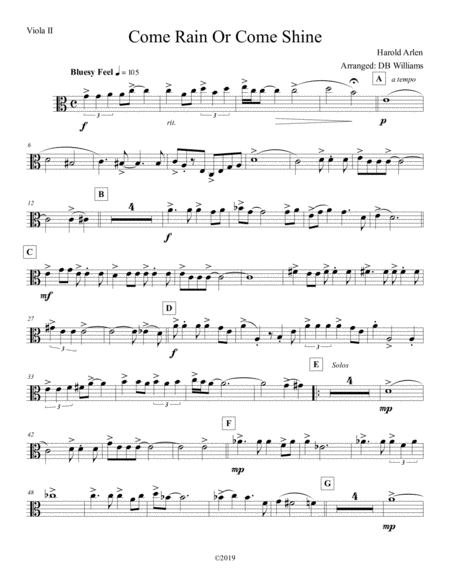 Come Rain Or Come Shine Viola 2 Sheet Music