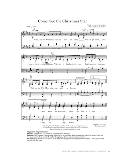 Come See The Christmas Star Sheet Music