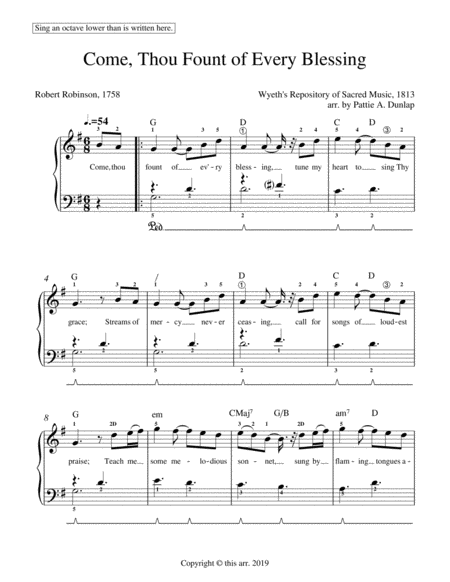 Come Thou Fount Gm 6 8 Time Sheet Music