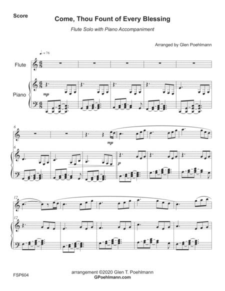 Come Thou Fount Of Every Blessing Flute Solo With Piano Accompaniment Sheet Music