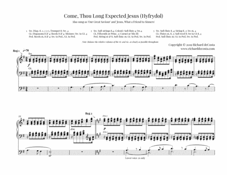 Come Thou Long Expected Jesus Hyfrydol Sheet Music