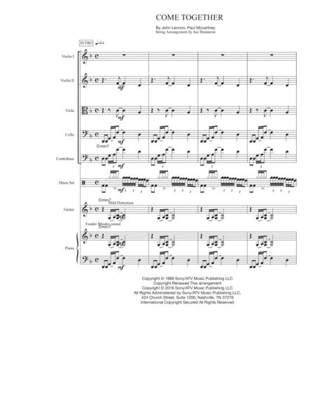 Come Together For String Orchestra With Rhythm Section Sheet Music