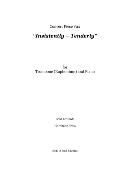Free Sheet Music Concert Piece 22 Insistently Tenderly
