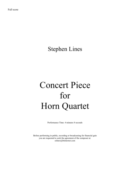 Free Sheet Music Concert Piece For Horn Quartet