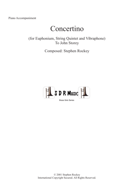 Free Sheet Music Concertino For Euphonium And String Quintet Piano Reduction