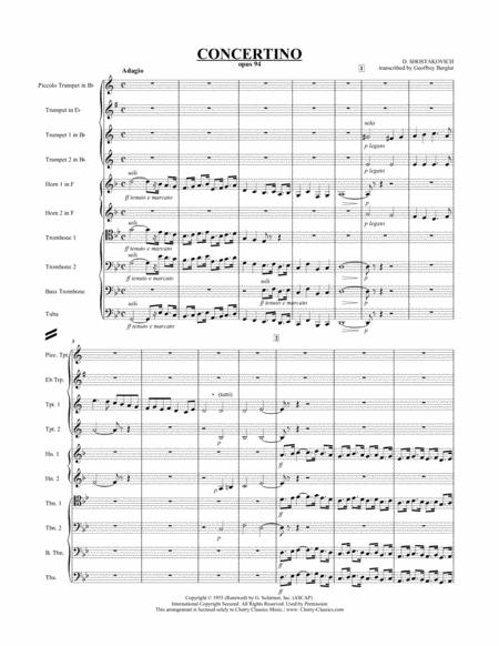 Free Sheet Music Concertino Opus 94 For 10 Part Brass Ensemble