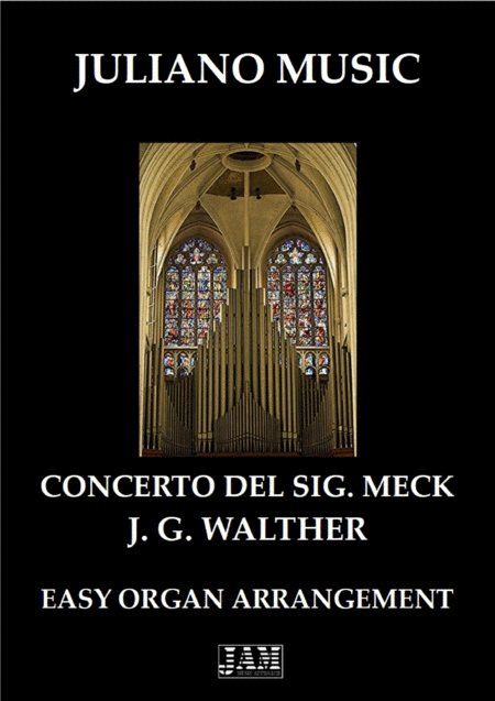 Concerto Del Signor Meck Easy Organ C Version J G Walther Sheet Music