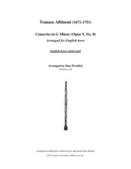Free Sheet Music Concerto For English Horn In G Minor Op 9 No 8