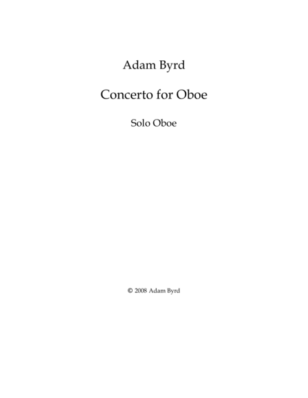 Concerto For Oboe Piano Reduction Sheet Music