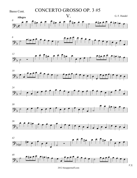 Free Sheet Music Concerto Grosso Op 3 5 Movement V