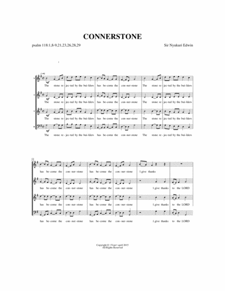 Conerstone Sheet Music