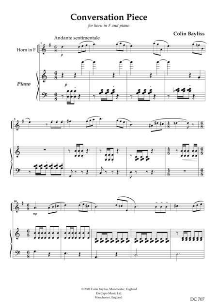 Conversation Piece For Horn In F And Piano Sheet Music